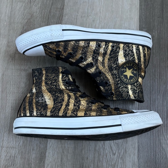 Converse All Star High Top Gold and Black Women's size 7.5 Sneaker - Picture 8 of 14